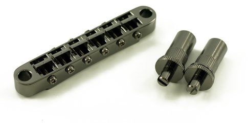 GOTOH WIDE TUNEOMATIC BRIDGE BLACK (LARGE STUDS)