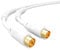 HB-DIGITAL 3m de câble d'antenne 8K UHD Câble d'antenne HDTV reliant le câble coaxial à la prise Câble coaxial plaqué or avec noyau de ferrite 2X DAB+ DVB-T/T2 DVB-C/C blanc