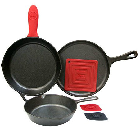 Lodge Essential Skillet Set, 7-Piece, Black