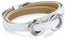 JewelryWe Schmuck Damen Armband, Lieben Infinity Zeichen Charm Armreif, Leder Echtleder Edelstahl, Weiss Silber