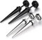 Piercing Schmuck 2 Paare Fakeplugs Fake Plug Dehnstab Edelstahl Ohr Tunnel Expander Taper, Silber/Schwarz