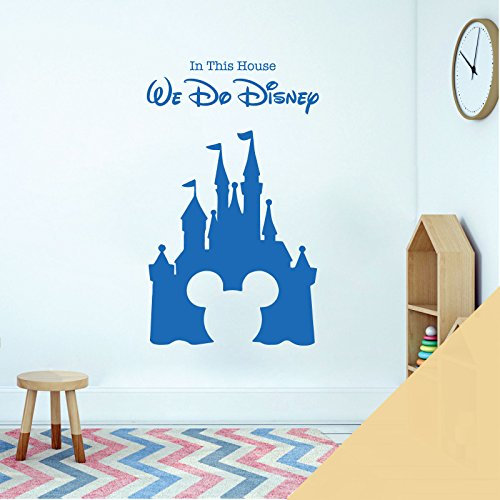 Wandsticker für Kinderzimmer, Disney-Motiv, Motiv We Do Disney, Schloss Mickey Mouse, cremefarben