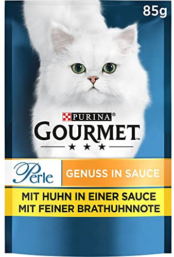 PURINA GOURMET Perle Genuss in Sauce Katzenfutter nass, mit Huhn, 24er Pack (24 x 85g)