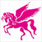 JINTORA - Autoaufkleber Tuning - Pegasus Flying - 91x88mm - Auto Aufkleber - Bus - Fenster - Heckscheibe - Camper - wetterfest - Outdoor Sticker - Auto Deko - LKW - Tuning Selbstklebend - pink