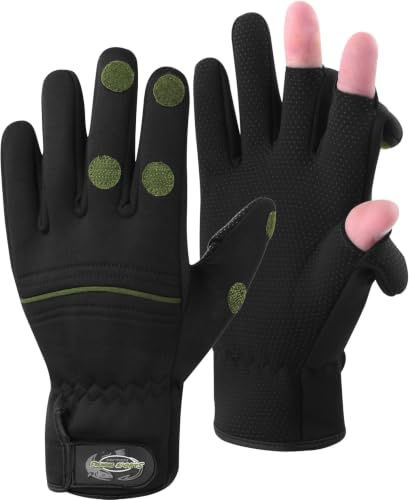 normani Wasser- und Winddichte Angel Handschuhe Winterhandschuhe Fishingsports Anglerhandschuhe 2,5 mm Titanium-Neopren