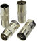 Superbat Adaptador F a TV de 50ohm Adaptador Tipo F Macho/Hembra a TV Pal Macho/Hembra de coaxial 4Piezas Kit de Adaptador RF para TV Antena USB Radio FM Sintonizador de TV Receptor Estéreo etc.