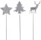 weihnachtlicher Deko-Stecker Garten-Stecker 3 Motive Stern-Hirsch-Tanne Sortiert Preis für 3-er Set