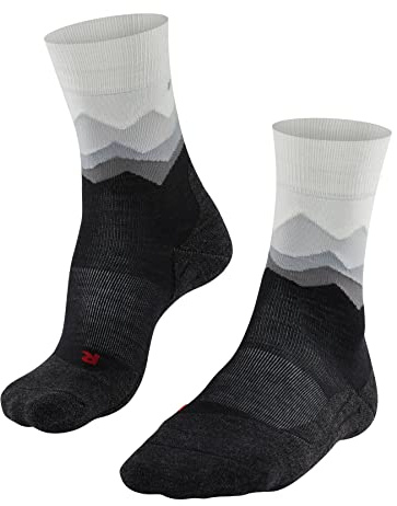 FALKE Women's TK2 Explore W So Wool Thick Anti-Blister 1 Pair Hiking Socks, Black 3002 Crest-O, 7-8