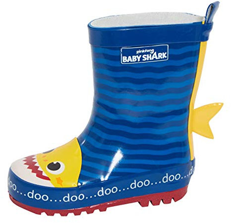Baby Shark Jungen Mädchen 3D Gummi Gummistiefel Säuglinge Kinderzimmer Regenschuhe Gr., - blau - Größe: 29 EU