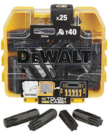 Dewalt Extreme Schrauberbit-Pack DT70559T (T40, Gesamtlänge 25 mm, 25 Stück in Tic Tac Box, hochwertige Bits, extrem widerstandsfähig, passend für ToughCase+ & TSTAK Caddy)