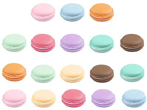 18 Stück Mini Macaron Aufbewahrungsbox, bunte Macaron, Mini Macaron Kleine Schmuckschatulle, geeignet für Pillen, Ohrringe, Ringe, Perlen