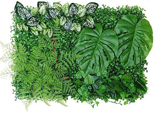 Extrawish Pflanzenwand Künstliche Pflanzenheckenplatte, 40x60CM Matte Mit Künstlichen Pflanzen UV-geschützter Sichtschutz Faux Plant Wall Hintergrund Für Garten Garten Hinterhof Hochzeitsdekoration