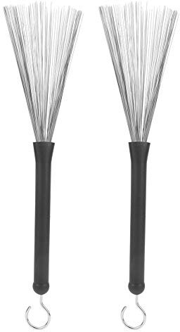 2Pcs Drum Brush Retractable Drum Wire Brushes Stainless Steel Drum Sticks Brush Jazz Percussion Accessories