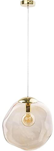 famlights Pendelleuchte & Hängeleuchte in Gold Modern zeitlose ADRIANO E27 Glas Esszimmer Schlafzimmer | 1-flammig