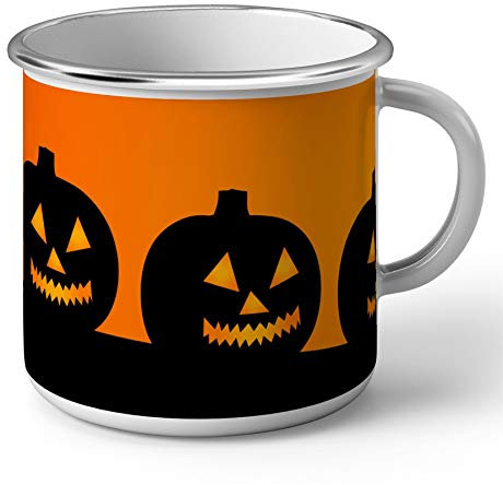 Fabulous Mug en Métal Emaillé Halloween Citrouilles Effrayantes Peur Orange Trick or Treats