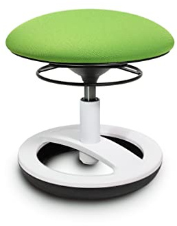 TOPSTAR Sitzhocker Sitness Bobby für Kinder, Standfußring Alu weiß lackiert, Stoff, Apfelgrün SU83DC7
