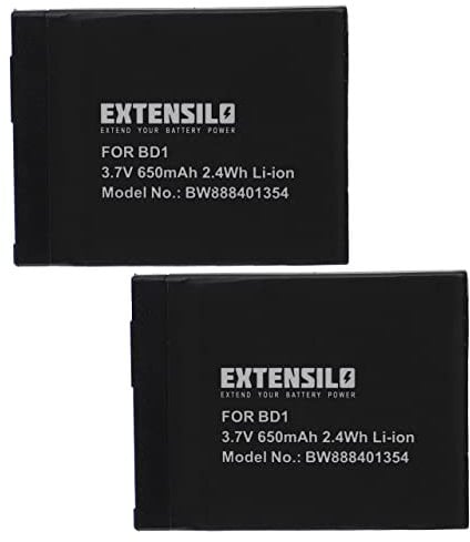 EXTENSILO 2x Battery Replacement for Sony NP-BD1, NP-FD1 for Camera DSLR (650 mAh, 3.7 V, Li-ion)