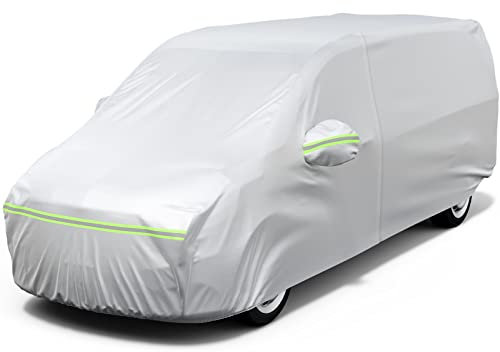 Favoto Bâche Voiture Exterieur Housse de Protection Couverture Imperméable Auto, Ouverte Latérale pour Cabine, Doublure en Coton, Anti UV Neige Poussière pour MPV 525x185x160cm