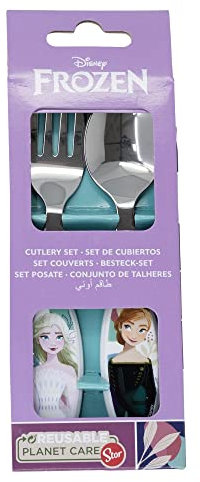 SET DE 2 CUBIERTOS METALICOS FROZEN TRUST THE JOURNEY