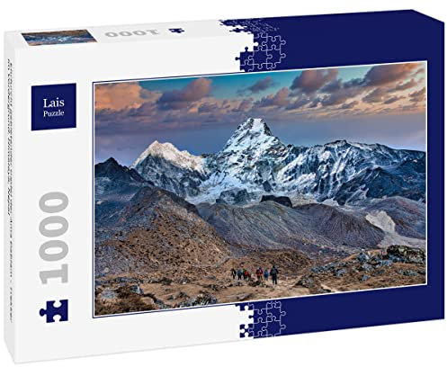 Lais Puzzle Ehrfurcht gebietender Gipfel der AMA Dablam - Trekker im Vordergrund, Himalaya, Nepal 1000 Teile