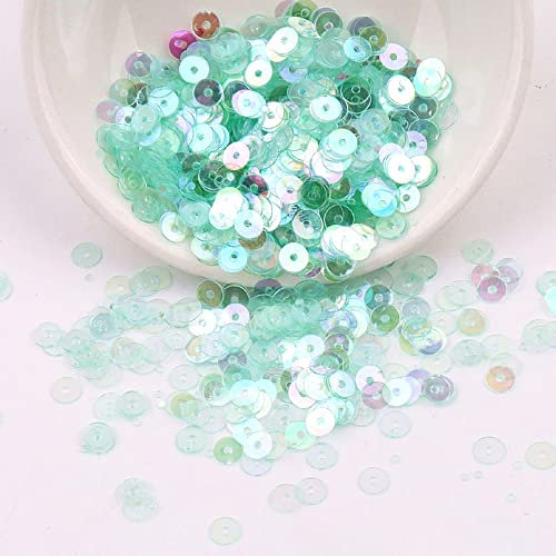 Duories 4000 Pailletten 4 mm Durchmesser,Stickerei Pailletten,Pailletten Basteln Set,Pailetten Kit Paietten Pailletten Basteln Lose Pailletten,für DIY Kunsthandwerk Herstellung,Minzgrün