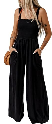 Dokotoo Oversized Jumpsuits for Women Overalls One Piece Rompers Black