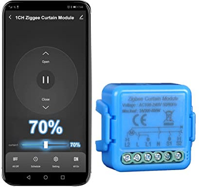 interruttore zigbee tapparelle,Modulo Comando per Tapparelle Elettriche, Controllo Vocale con Alexa e Google Home, Controllo App Smart Life, rele Timer Switch per Persiane Avvolgibili e Tende, 300W