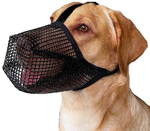 Atmungsaktiver Maulkorb für Mittelgroße Hunde Sicherer Maulkorb für Hunde,Verstellbarer und Sicherer Hundemaulkorb für Bequemes Tragen,Ideal für Training,Spaziergänge und Tierarztbesuche(Größe L)