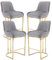 chairus Lot de 4 Tabourets de Bar en Velours Tabourets de Cuisine Imbottita Chaise Haute avec Pieds en Métal (Gris-4)