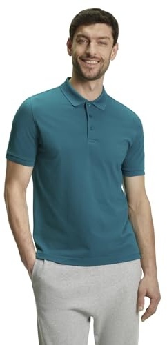 FALKE Herren Polohemd Basic Polo Shirt Piqué M Pl Baumwolle weich hautfreundlich bequem sehr leicht 1 Stück, Grün Petrol 7303, L
