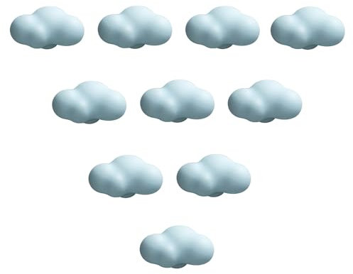 Keramik Möbelknöpfe Kinderzimmer 10 Stück Wolken Schubladengriffe Schrankknöpfe Cartoon Knöpfe Türknöpfe Schubladenknöpfe für Kinder Schränke Schubladen Kommode (D)