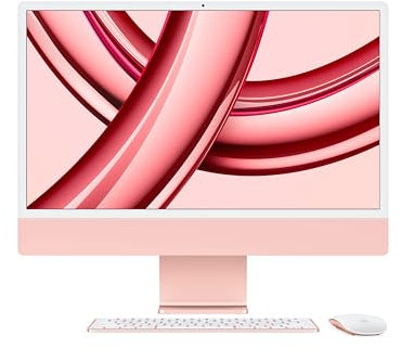 Apple 2023 Computer desktop all-in-one iMac con chip M3: CPU 8-core, GPU 8-core, display Retina 4,5K 24, 8GB di memoria unificata, 256GB di archiviazione SSD, accessori in tinta. Color Rosa