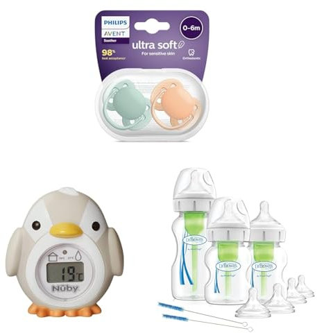 Amazon Bundles of Joy - Newborn kit (0-6 Months) by Philips, Nuby and Dr.Brown's, Bottles, Soother and Thermometer