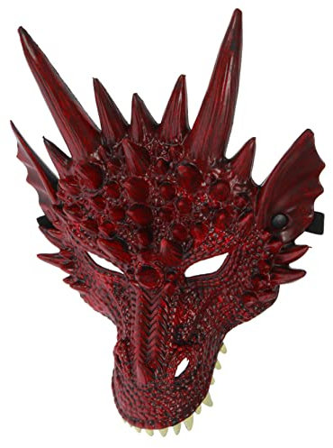 DIKACA Drachenmaske Eidechsenmaske Drachenkopf Halbe Gesichtsabdeckungen Kinderparty-maske Tiermasken Für Kinder Grüner Drache Alligator-maske Kostüm Niedlich Pu 3d Unheimlich