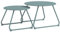 Outsunny Lot de 2 Tables Basses Rondes gigognes empilables de Jardin métal époxy, Table d'Appoint Stable pour extérieur Ø60 et Ø48 cm, Bleu