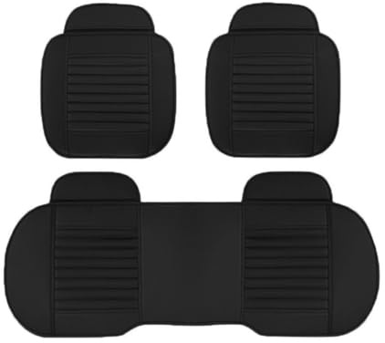 Susy Shop 3pz Coprisedile Universale Auto | Protezione Sedile 2 Anteriore e 1 Posteriore | Protector Comfort Automotive Cuscino Interni (PVC-Nero)