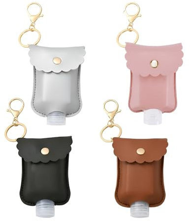 Pcmursal Supporto disinfettante per le mani, disinfettante per le mani da viaggio, Supporto per disinfettante per le mani portachiavi, Mix di 4 pezzi