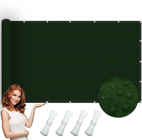 Voile d'ombrage Rectangulaire Imperméable 8 x 10 m Filet Anti Chaleur pour Taud Soleil Imperméable Double Revêtement pour Extérieur Patio Piscine, Vert Foncé
