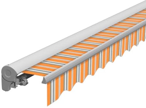 Eclipse Kassettenmarkise Halbkassette Gelenkarm Sonnenschutz Markise Sonnenmarkise Balkonmarkise manuell Standard' 3x2,5m Stoff 280g/m² Polyester (PE) UV-Schutz 50+, Markisentuchfarbe: Sommerbrise