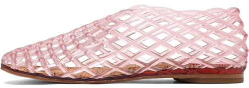 Molozoey - Ballerine in Gelatina a Rete, Comode Scarpe Trasparenti in Gelatina, Chiuse, per Donne Adulte, Rosa, 37 EU