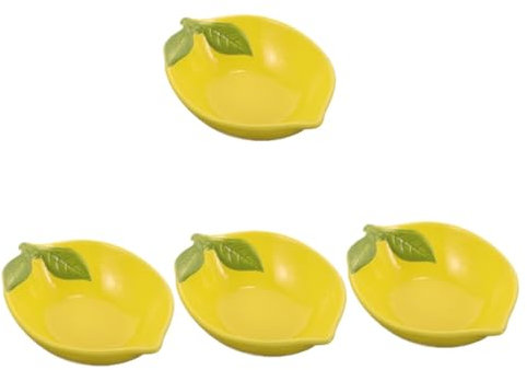 PRETYZOOM 4 Pièces bol de citron bol salade saladiers vaisselle céramique vaisselle citron bol en forme de fruits bol de plateau à bijoux citrons petit bol en céramique bol de nourriture