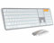 ProtoArc Clavier et souris Bluetooth rétroéclairés pour Mac, KM100-A Clavier sans fil multi-appareils pour Mac, pleine taille rechargeable pour MacBook Pro/Air, iPhone, iPad, blanc argenté