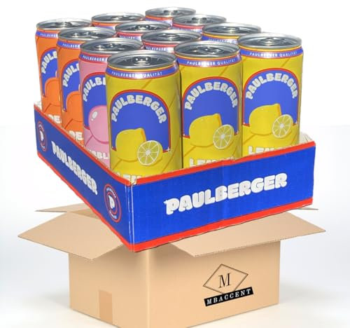Paulberger Limo ganze Mix-Palette 4x Lemon 4x Bubblegum 4x Peach Paul Berger iCrimax 12 x 330ml inkl. 3€ DPG Pfand by MBAccent + MBAccent Versandschutzpackung