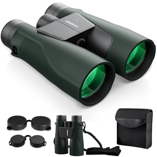 15x56 Binoculars for Adults High Power - Deesoo Waterproof Binoculars for Bird watching - BAK4 Prism Professional Binocular for Travel Hunting Stargazing (Green)