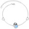 MEDWISE Faultier Armband Mädchen 925 Sterling Silber Faultier Armbänder mit Blaue Herz Zirkonia Verstellbar Armbändchen Tier Faultier Schmuck für Damen Frauen Mädchen Mama Geburtstagsgeschenk