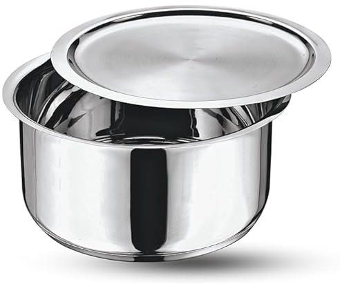 ZenithCart Stainless Steel Patila with Lid | Ganji/Topiya Pot for Indian Cooking | 1.6 L Capacity | Pack of 1 | Ships from India