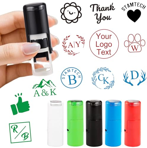 Personalisierbarer Treuekartenstempel, selbstfärbender Mini-Getränkestempel, Gummi, rund, 12 mm, für kleine Geschäfte, Geschäfte, Mitglieder, Belohnung, Kaffeekarte