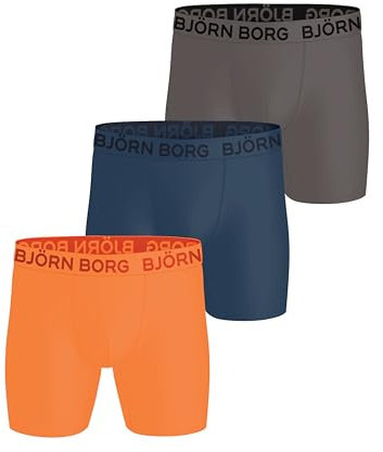 Björn Borg Men's Performance Boxers 3-Pack – Sports Underwear with Moisture-Wicking Microfiber – Quick-Dry