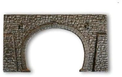 NOCH Tunnel-Portal, 2-gleisig Bruchsteinmauer, 23,5 x 13 cm für die Spur H0, perfekt für realistische Modelllandschaften