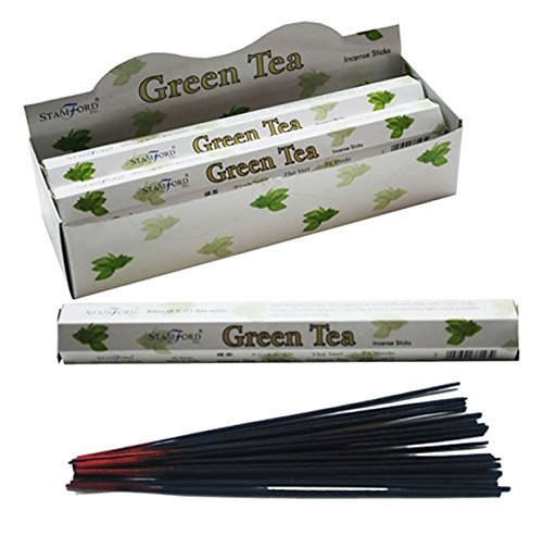 STAMFORD INC. 37143 Green Tea Incense Sticks, 20 Sticks x 6 Packs